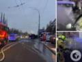 В Киеве на Соломенке во время движения загорелся BMW. Подробности ЧП и фото