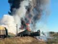В РФ поезд с топливом загорелся после жесткого ДТП
