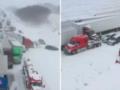 В США из-за снегопада столкнулись более 100 авто: есть пострадавшие.