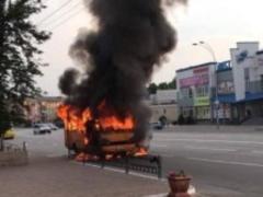 У Броварах на ходу загорілася маршрутка
