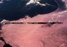 The landing of American astronauts was shown on video