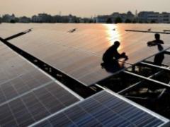 In China, built a solar power plant in the form of panda