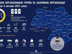 За первое полугодие в Украине раскрыты 53 ОПГ (инфографика)