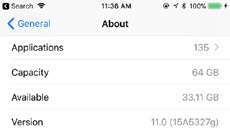Apple started displaying full memory size in iOS 11