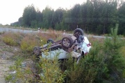 На півночі Свердловської області після зіткнення з Mazda перекинувся Hyundai