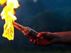 The man tried to set the arson cocktail  Molotov 
