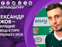Чижов – лучший игрок шестого тура УПЛ