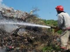 Fire at the landfill in Mariupol