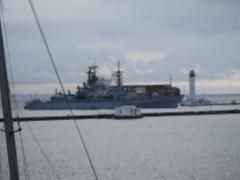 An Italian destroyer arrived to the port of Odessa