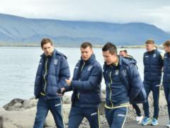 Ukrainian team strolled by cold Reykjavik