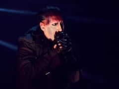 On Marilyn Manson during a concert in New York, the scenery fell