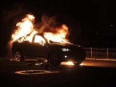 In the capital because of the explosion, a car burned down