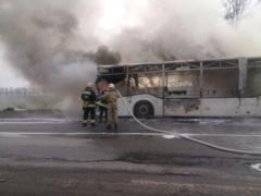 Под Винницей во время пути вспыхнул пассажирский автобус
