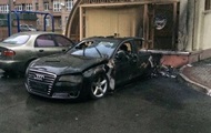 In Kiev, an automobile exploded and burnt