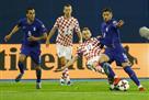 Greece - Croatia. The teams are in combat formations