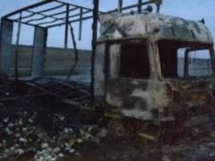 В Харьковской области на ходу загорелся грузовик