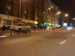 In Kiev, there was an accident in which Opel  swept  on the deflector