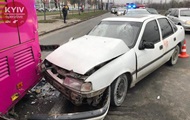In Kiev, a car rammed a trolleybus