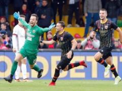 Goal goalie in the match against  Milan  brought the absolute underdog of the championship of Italy first point
