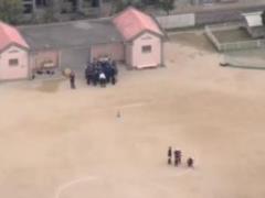 In Japan, a detail of the US airliner fell on the school grounds