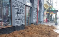 In Kiev, blocked the entrance to the store manure