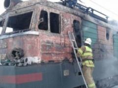 На Львовщине горел электровоз