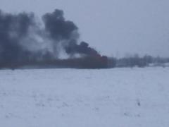 Под Киевом около военного аэродрома горела заправка