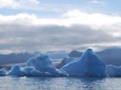 Global warming. NASA showed a giant iceberg, separated from the glacier