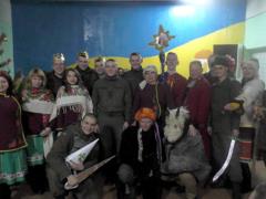 At Christmas in Slavyansk guardsmen turned into actors of Vertep