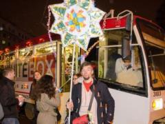 In Kharkov, a  Christmas tram 