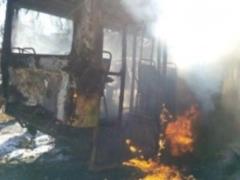 В Грузии сгорел автобус с туристами