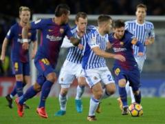  Barcelona  in a tense match won a strong-willed victory over  Real Sociedad 