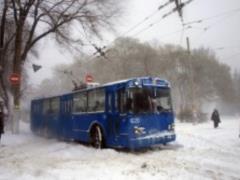 Odessa covered the snow apocalypse, transport almost does not go