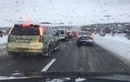 На трассе Киев-Харьков многокилометровая пробка