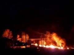 Due to a fire in the oil pipeline,