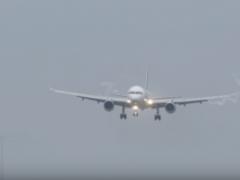 In Germany, because of the hurricane, the plane made an extreme landing