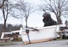 In Germany, invented a flying bath