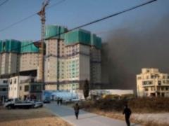 Near the Olympic village a fire broke out