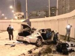 В столице авто вылетело на пешеходный переход и загорелось