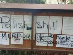 In Israel, painted the entrance to the Embassy of Poland