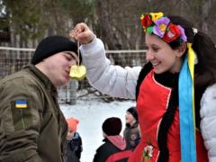 The Kharkov Guards-conscripts celebrated the Shrovetide together with children and volunteers