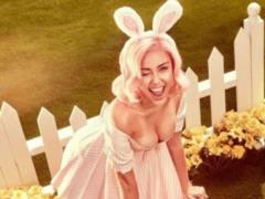 Hare ears and chest for show: Miley Cyrus starred in a spicy photo shoot for Easter