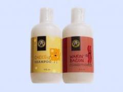 Unusually: shampoo with cheese flavor and conditioner with bacon