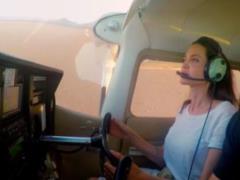 Angelina Jolie was a skilled pilot and landed a plane