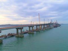 The last pile of the Crimean bridge is installed