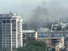 В центре Харькова вспыхнул сильный пожар