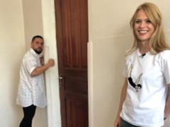 Olga Freimut and MONATIK made a stir in the school