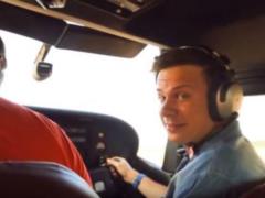 There was a video where Dmitry Komarov on the plane rolls Ekaterina Osadchy over Kiev