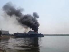 The burning ship was on video