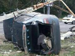 In Kharkov, a very drunk driver of  Lanos  demolished the post